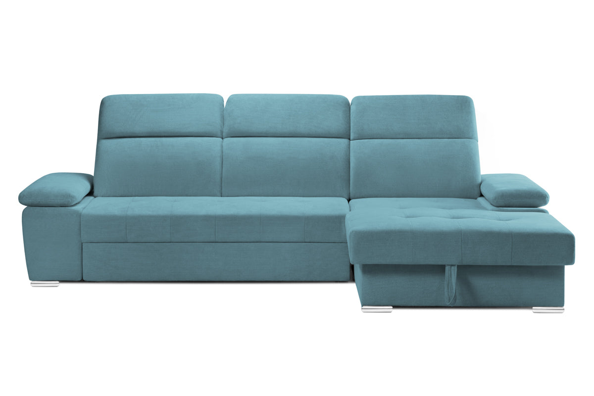 Colțar Extensibil TRENDY, cu ladă de depozitare, cu tetiere reglabile, variante stânga/dreapta 295x170x105 cm