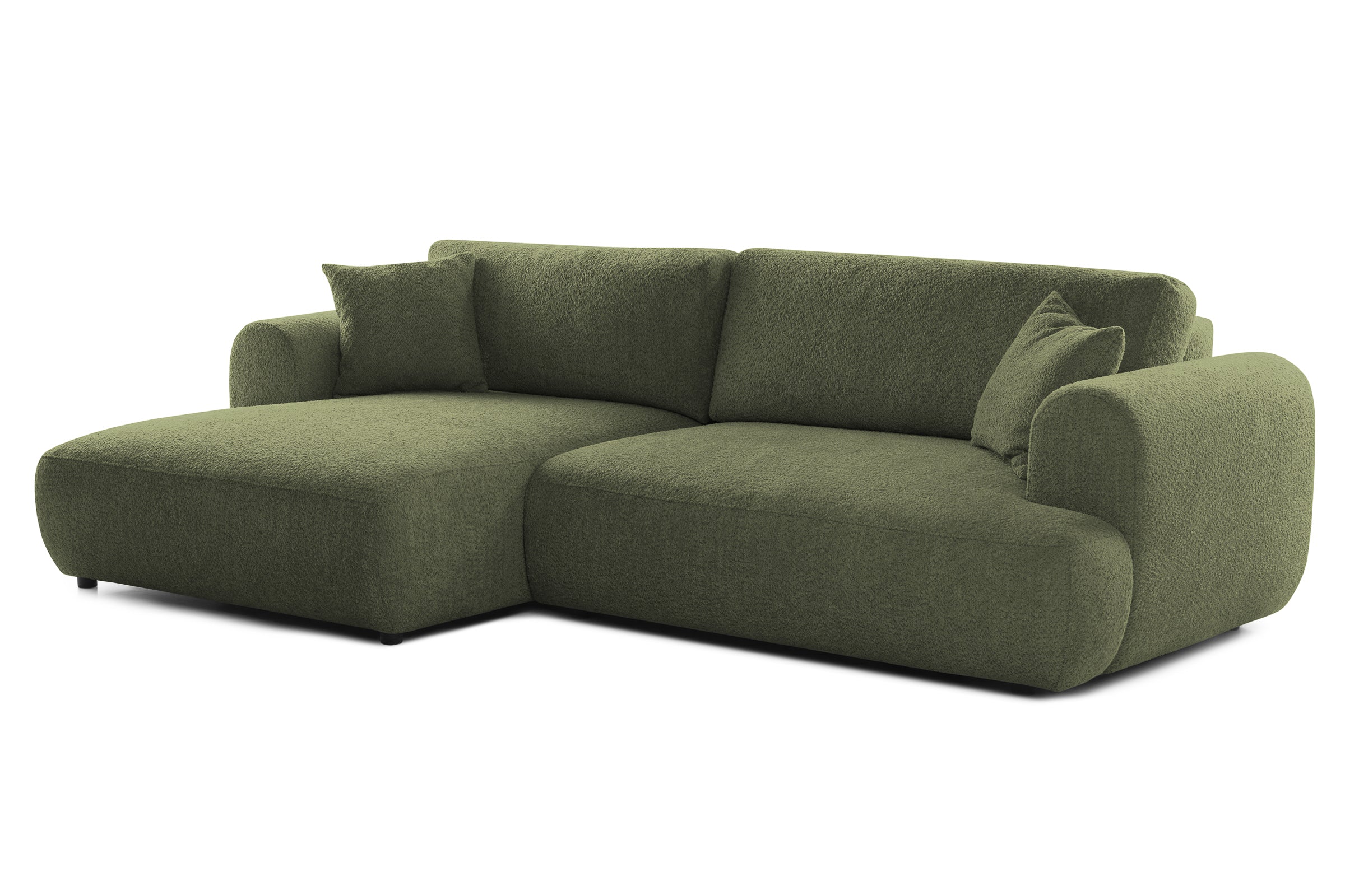 Colțar Extensibil 3 locuri NOA, cu ladă de depozitare, 270x155x80 cm, #color_Verde-Anthology