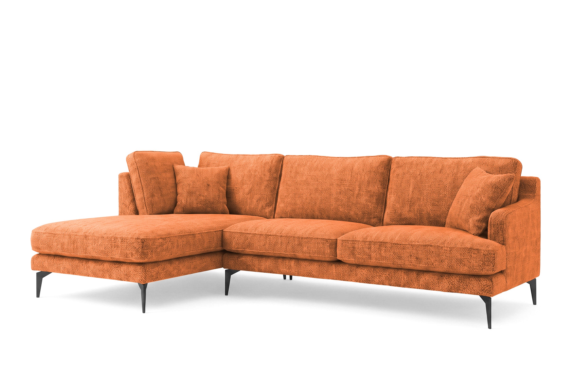Colțar Fix AZURRO, cu ladă de depozitare, 280x90/180x85 cm - Prestigehome.ro - Colțar - Prestige #color_Portocaliu-Mystery
