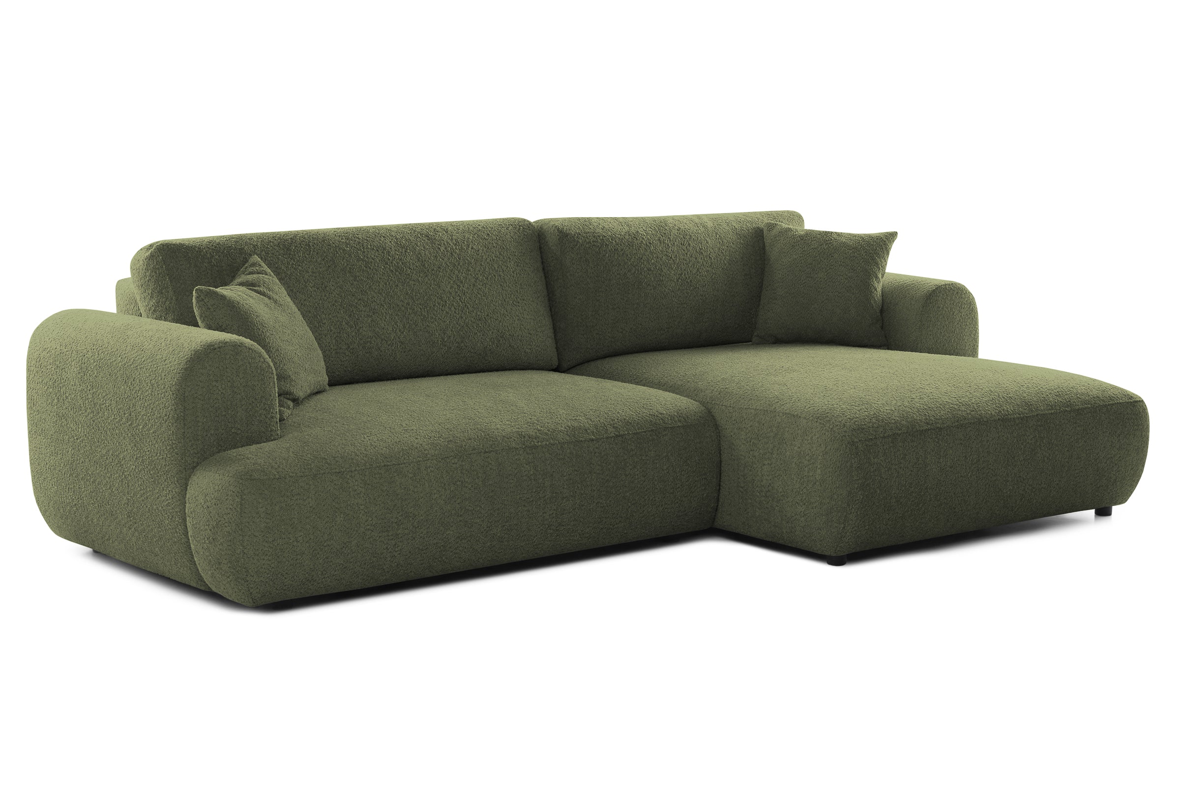 Colțar Extensibil 3 locuri NOA, cu ladă de depozitare, 270x155x80 cm, #color_Verde-Anthology