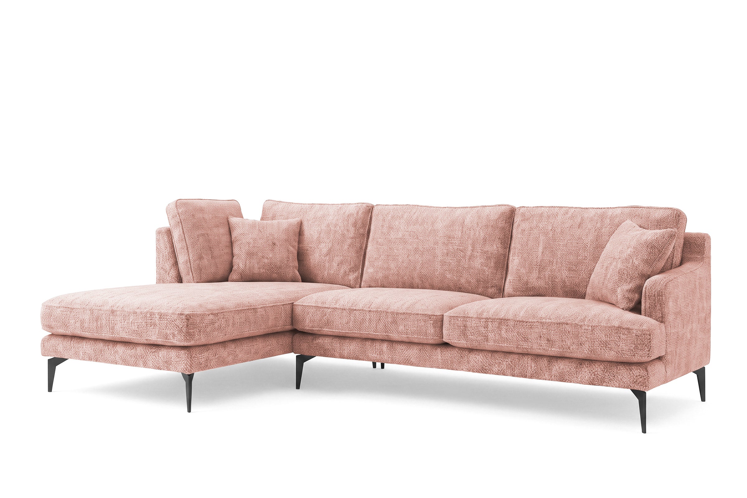 Colțar Fix AZURRO, cu ladă de depozitare, 280x90/180x85 cm - Prestigehome.ro - Colțar - Prestige #color_Roz-Mystery