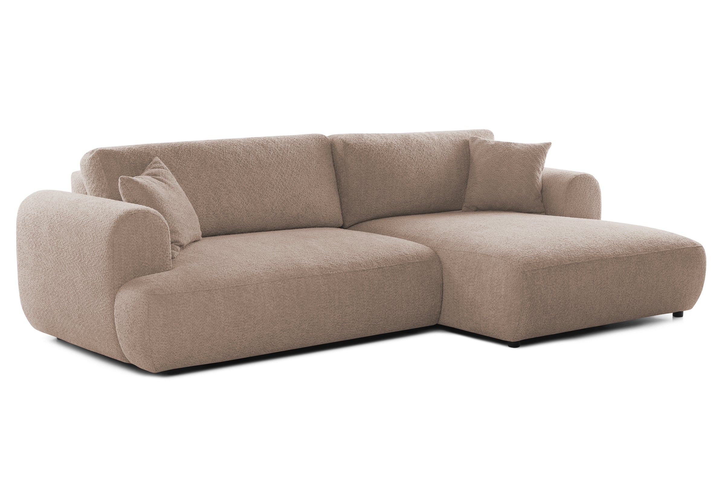Colțar Extensibil 3 locuri NOA, cu ladă de depozitare, 270x155x80 cm, #color_Crem-Anthology