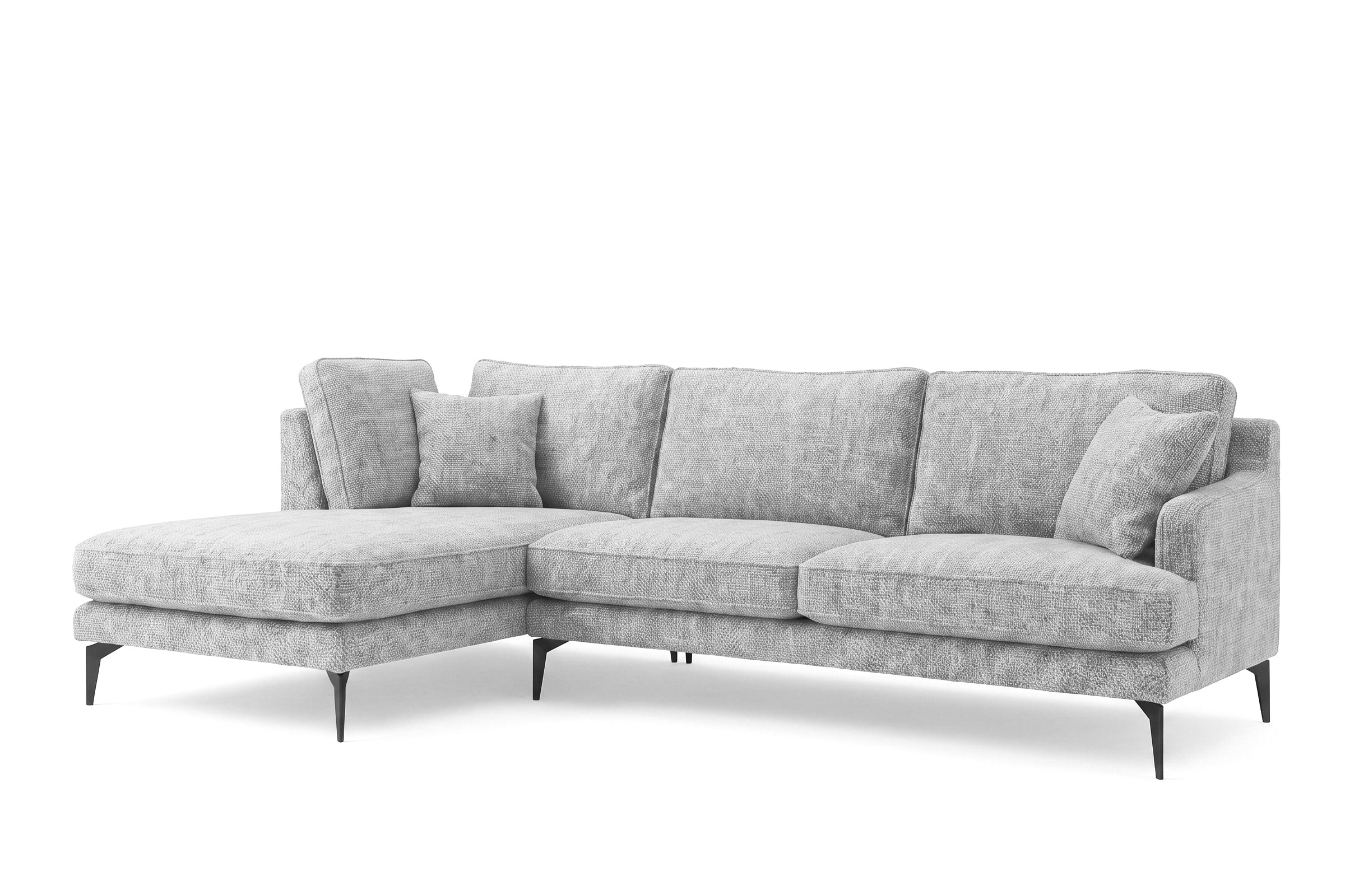 Colțar Fix AZURRO, cu ladă de depozitare, 280x90/180x85 cm - Prestigehome.ro - Colțar - Prestige #color_Gri-Argintiu-Mystery