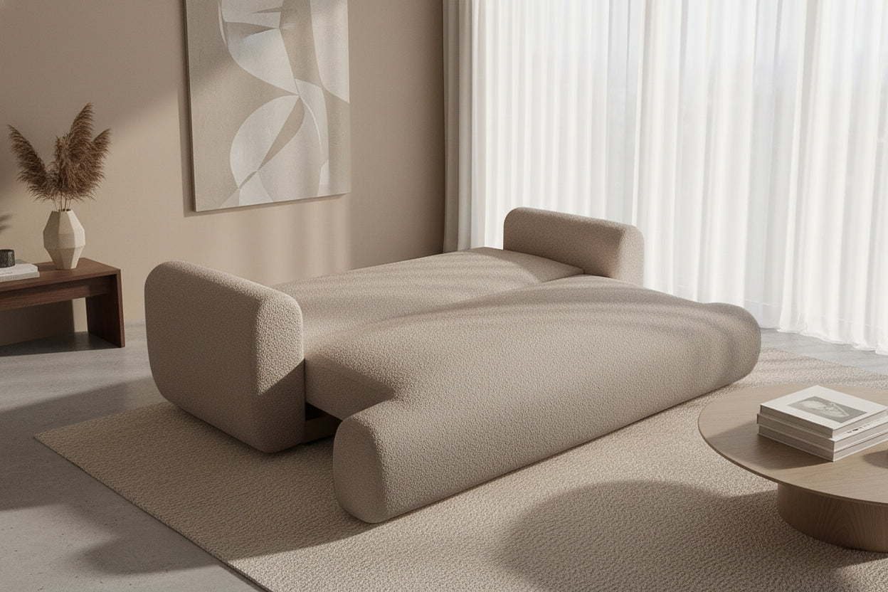 Canapea Extensibilă 3 locuri NOA, cu ladă depozitare, 244x108x80 cm, #color_Bej-Anthology