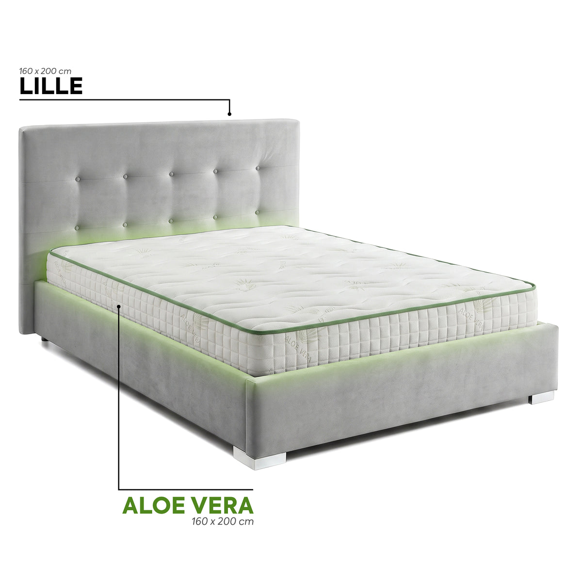 Pachet Pat + Saltea 160x200 Cozy Double