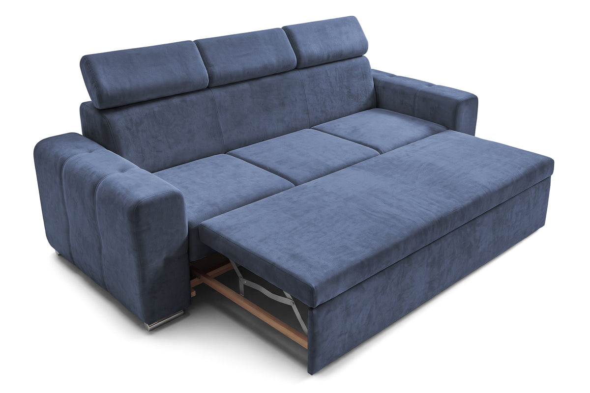 Canapea Extensibila 3 locuri BELLAGIO, cu tetiere, 235x95x85 cm - Prestigehome.ro - Canapea 3 Locuri - Prestige - #color_Albastru-Inchis-Enjoy