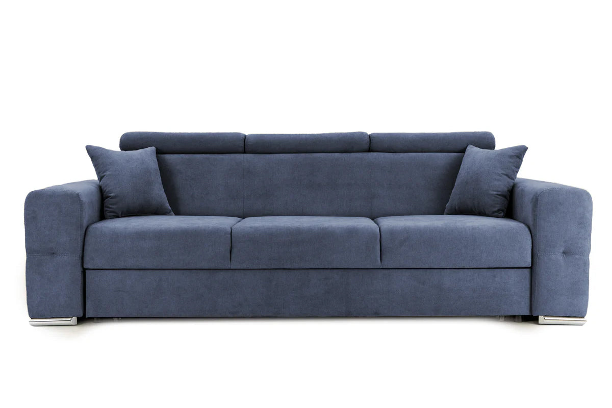 Canapea Extensibila 3 locuri BELLAGIO, cu tetiere, 235x95x85 cm - Prestigehome.ro - Canapea 3 Locuri - Prestige - #color_Albastru-Inchis-Enjoy
