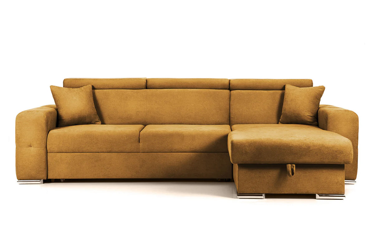 Coltar Extensibil BELLAGIO, sezlong interschimbabil, cu lada de depozitare, cu tetiere, 275x170x85 cm - Prestigehome.ro - Coltare - Prestige - #color_Mango-Enjoy