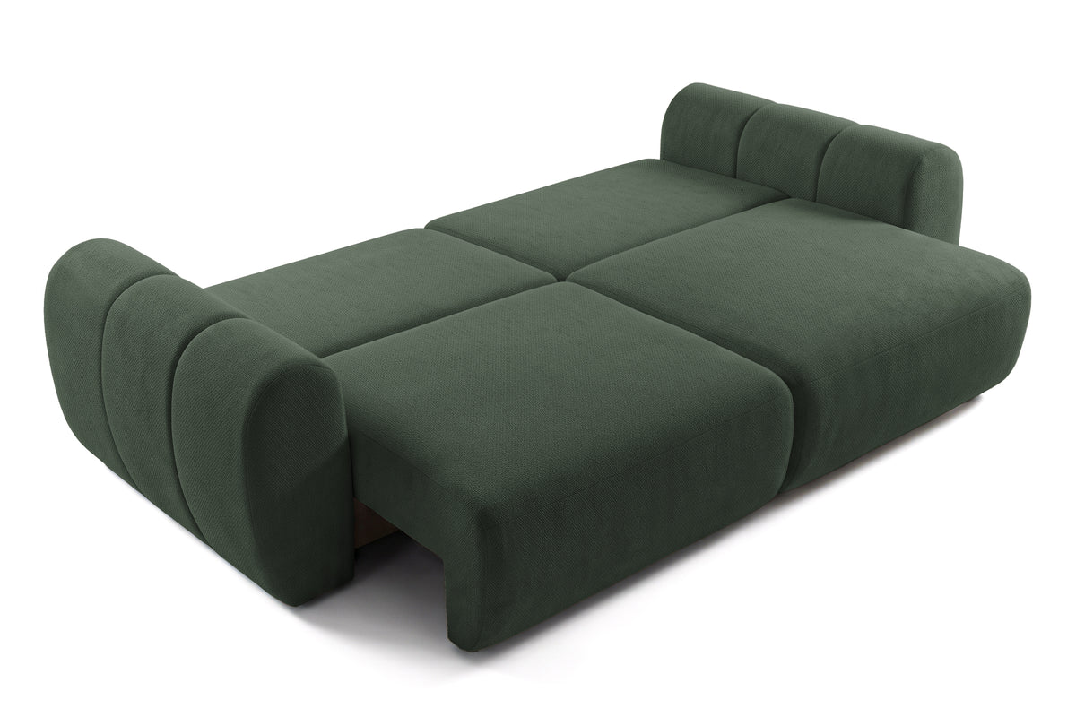 Canapea Extensibilă 3 locuri VERSA, cu 2 lăzi depozitare, 260x110x85 cm, #color_Verde-Inchis-Loft
