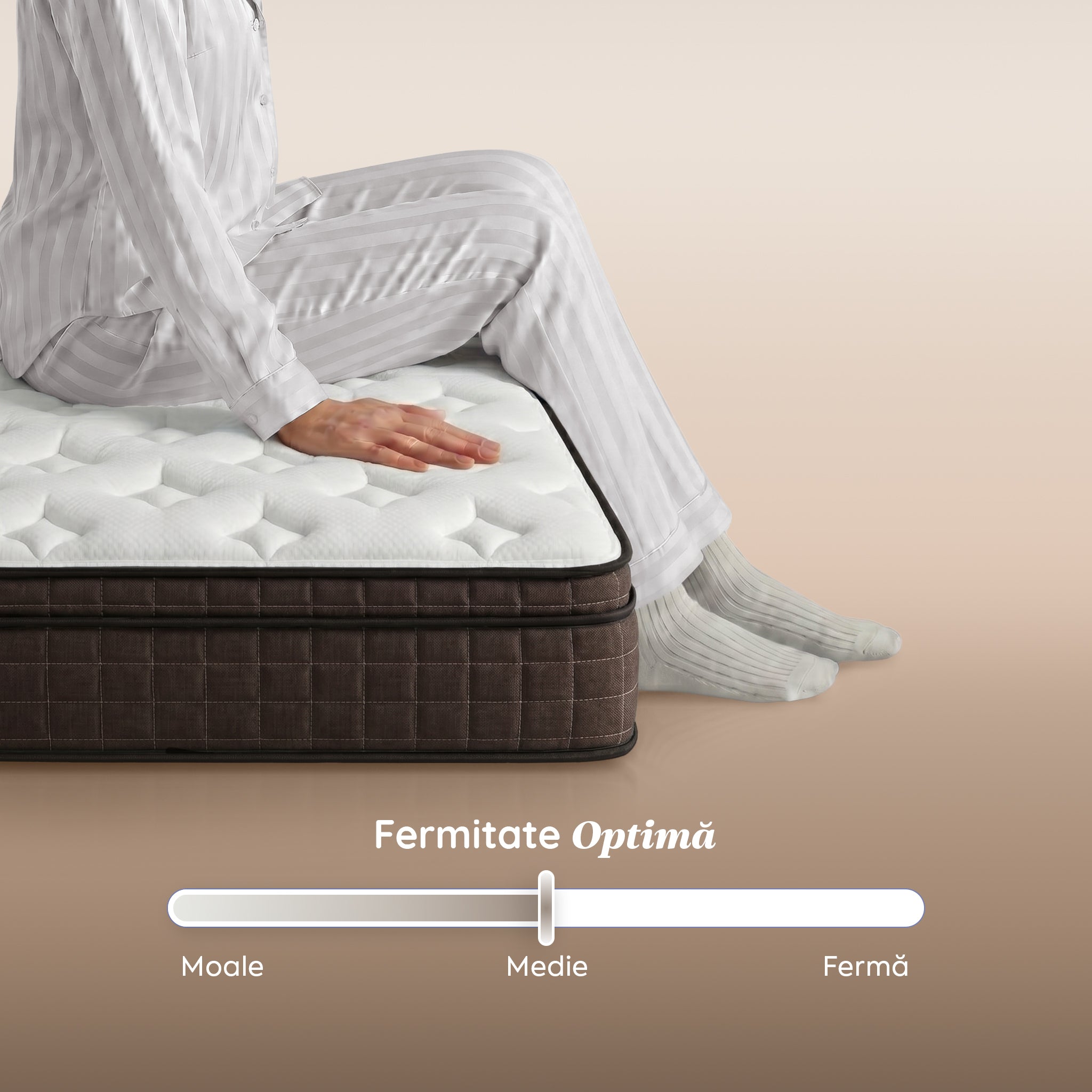 ZERO GRAVITY, 7 zone de confort, Arcuri Individuale, spumă poliuretanică elastică, spumă cu memorie, husă cu efect antialergic, superortopedică, Grosime 27 cm  - Prestige Home 