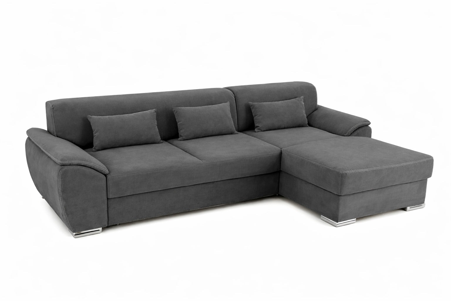 Colțar Extensibil PICASSO, cu ladă de depozitare, variante stânga/dreapta 300x170x80 cm #color_Gri-Inchis-Enjoy