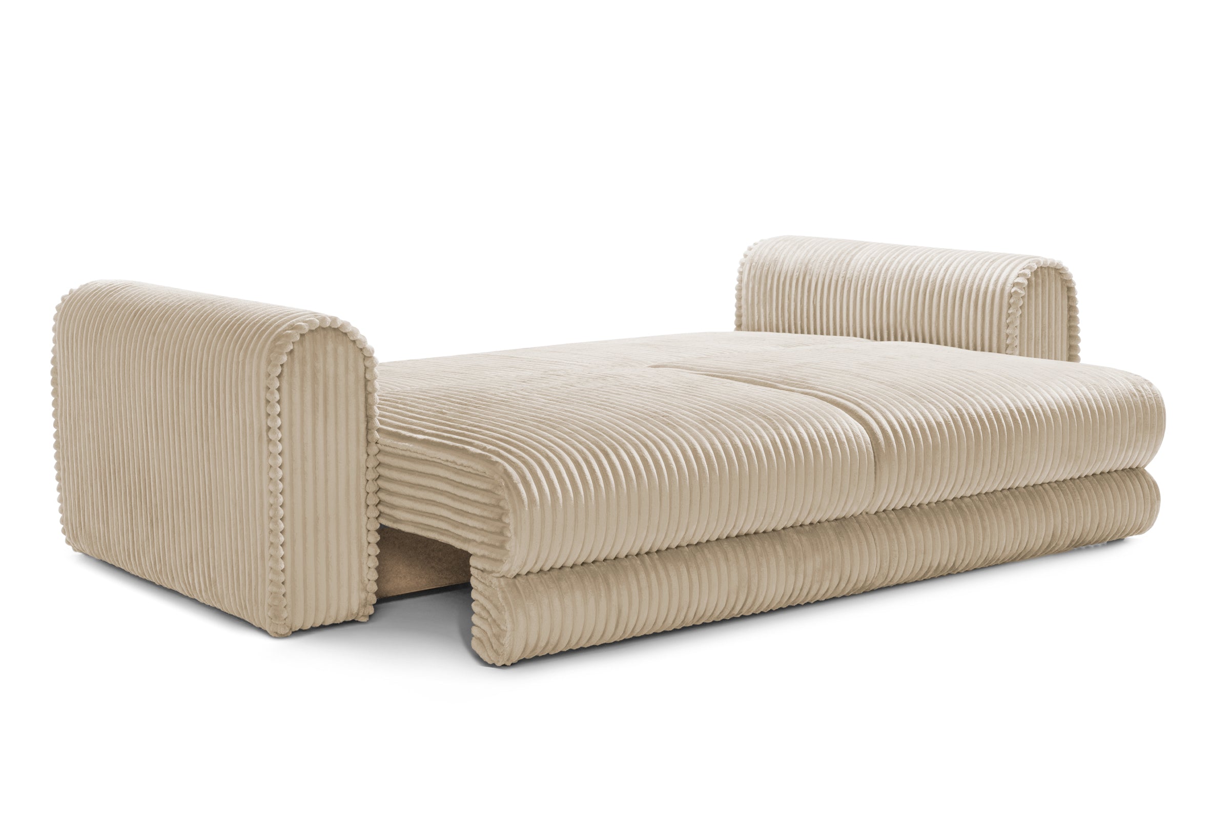 Canapea Extensibilă 3 locuri FELLINI, cu ladă depozitare, 243x108x90 cm, #color_Crem-Tilia