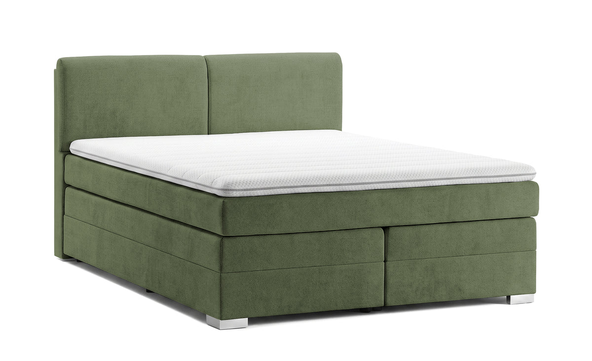 Pat Tapitat Charlotte, cu lada de depozitare, Gri, Prestigehome.ro, Prestige, #Color_Verde-Enjoy
