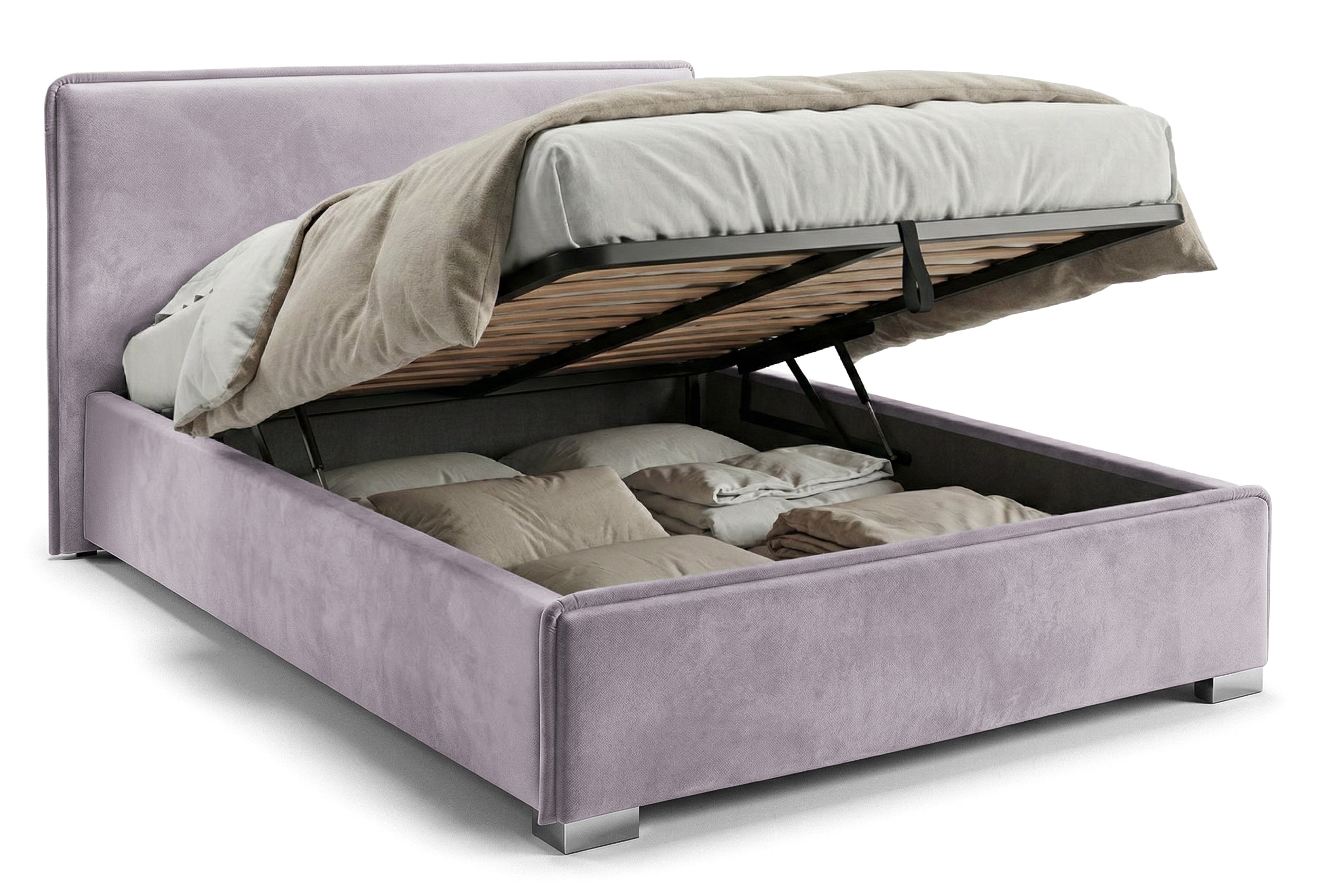 Pat Tapițat Nice, cu somieră rabatabilă și ladă de depozitare, Prestigehome.ro, Prestige, #Color_swing-violet
