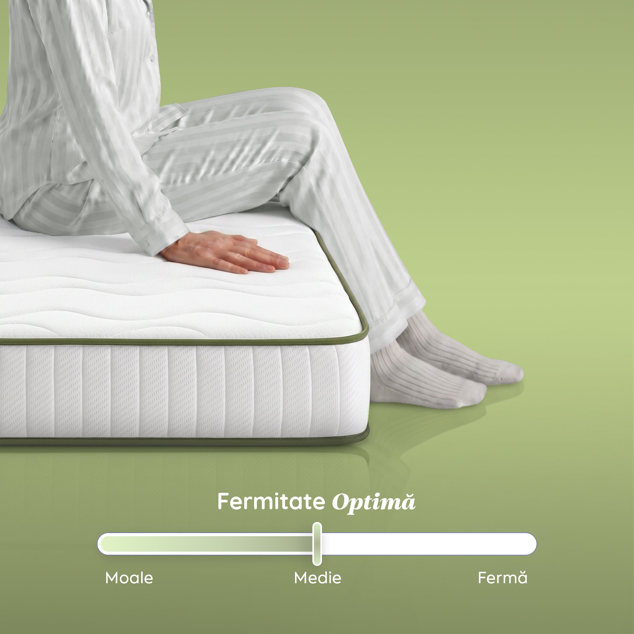 Saltea FLEX SAPPHIRE BIO MEMORY 14+5, spumă poliuretanică elastică, spumă cu memorie, husă cu efect antialergic, superortopedică, Grosime 21 cm - Prestige Home