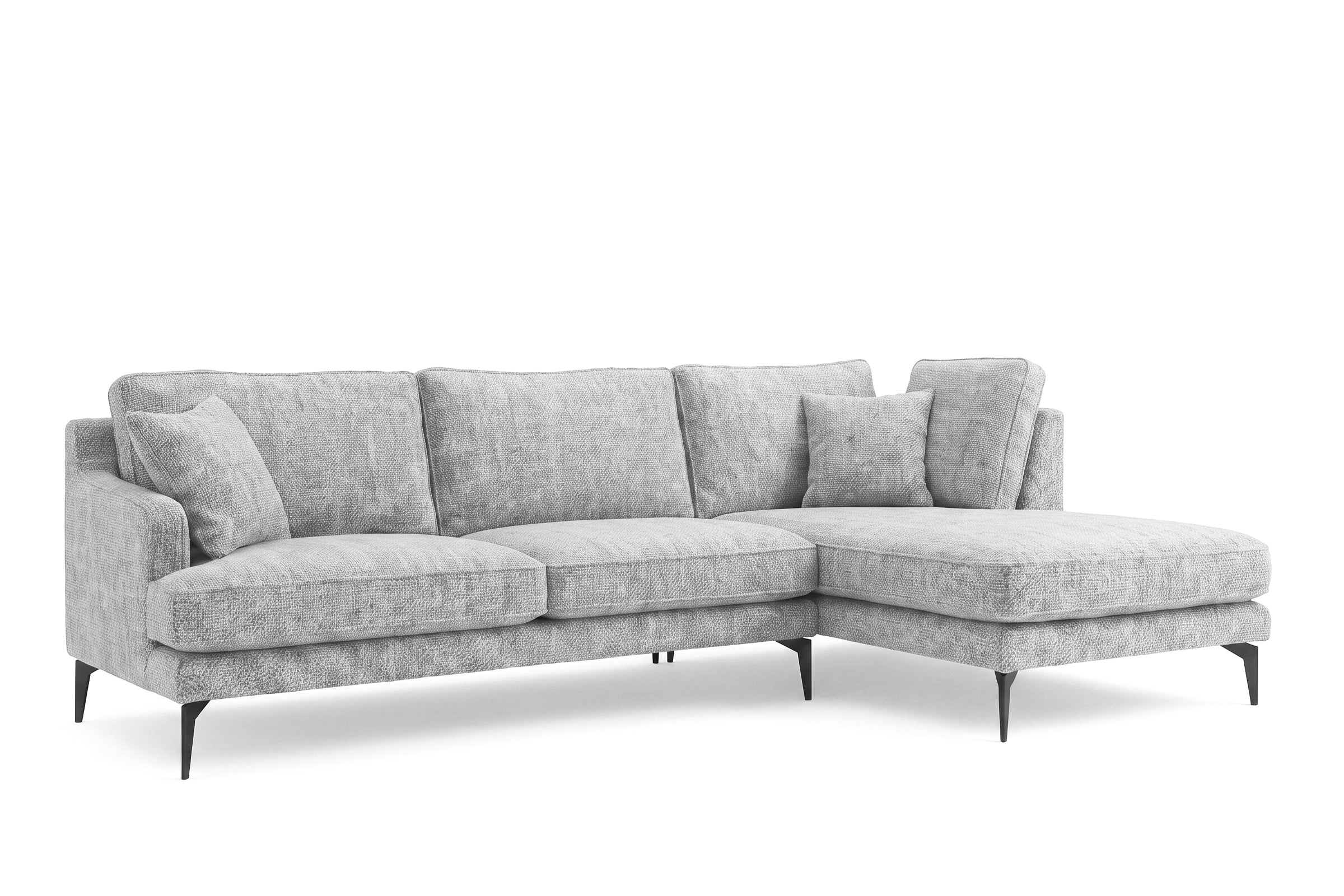 Colțar Fix AZURRO, cu ladă de depozitare, 280x90/180x85 cm - Prestigehome.ro - Colțar - Prestige #color_Gri-Argintiu-Mystery
