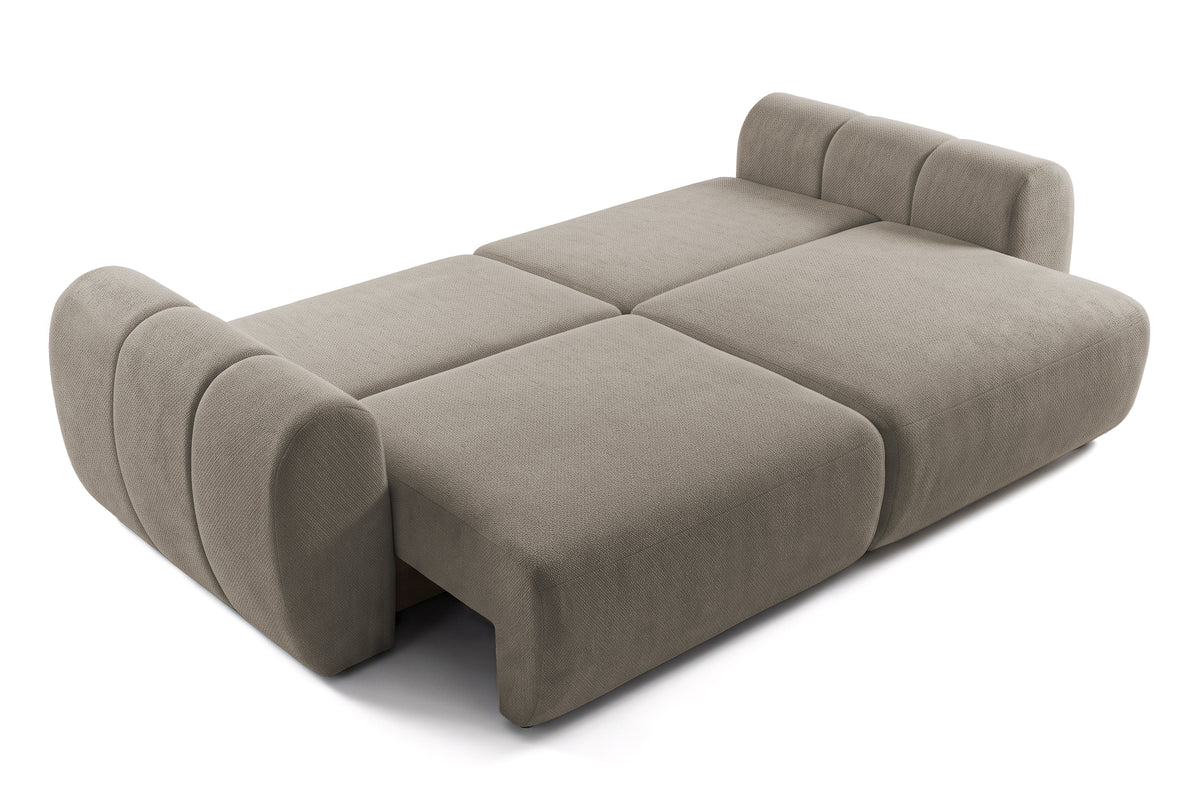 Canapea Extensibilă 3 locuri VERSA, cu 2 lăzi depozitare, 260x110x85 cm, #color_Gri-Inchis-Loft
