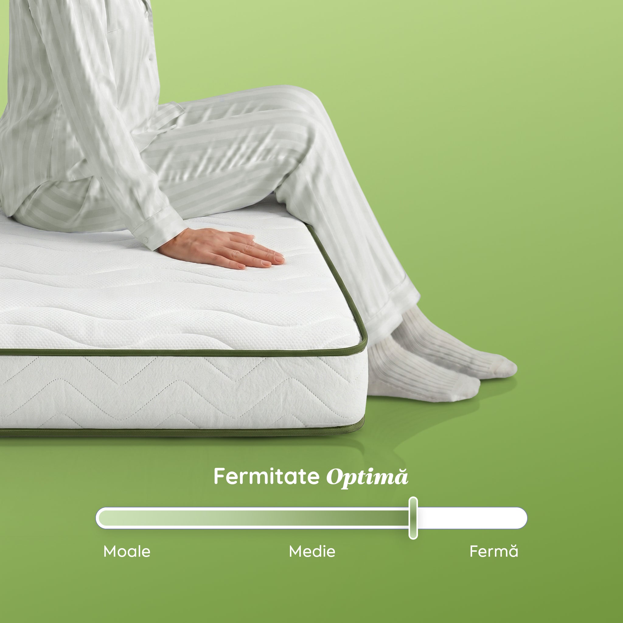 Saltea FRESH ERGO GREEN LINE, spumă poliuretanică, reversibilă, hipoalergenică, ortopedică, Grosime 16 cm  - Prestige Home