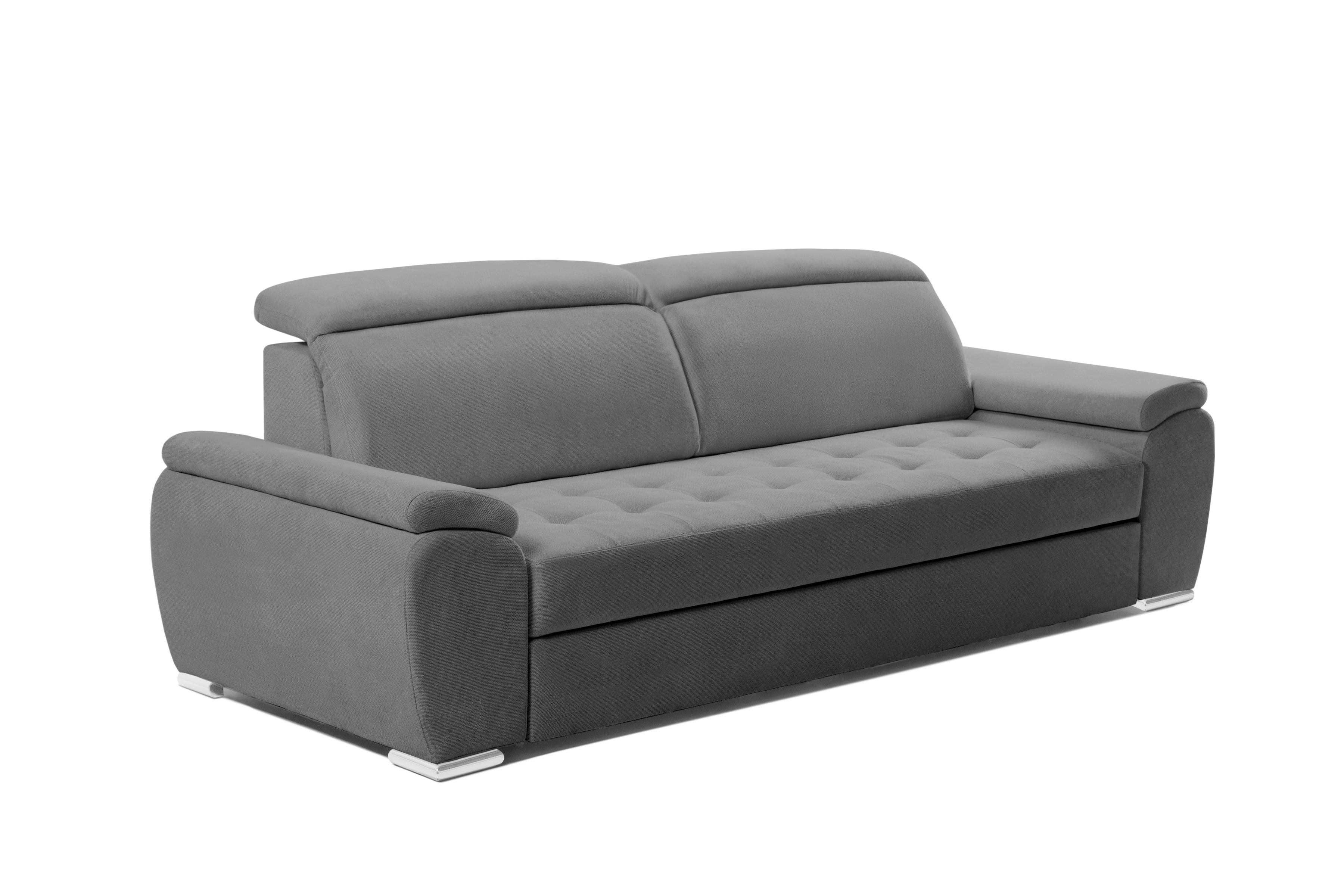 Canapea Extensibila 3 locuri TRENDY, cu tetiere, 245x105x80 cm,  Prestigehome.ro - Canapea 3 Locuri - Prestige - #color_Gri-Memphis