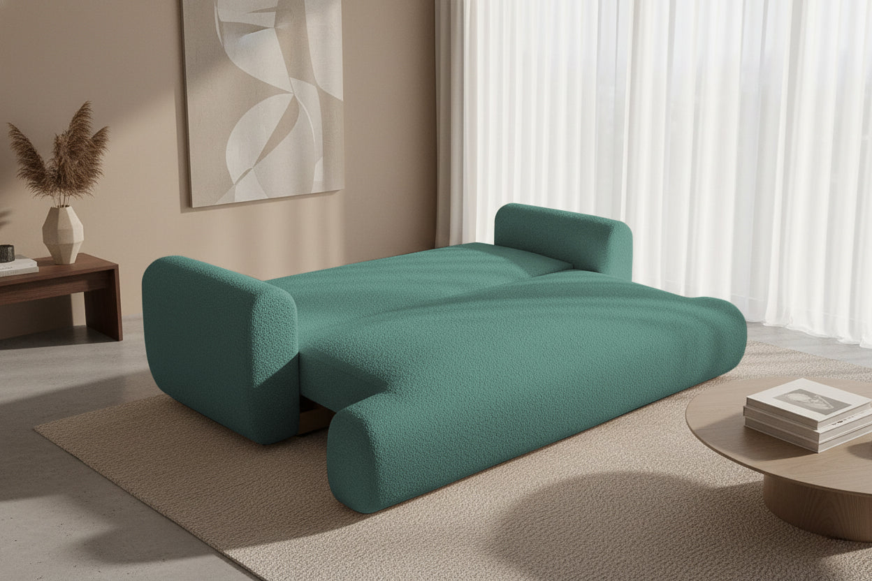 Canapea Extensibilă 3 locuri NOA, cu ladă depozitare, 244x108x80 cm, #color_Albastru-Anthology