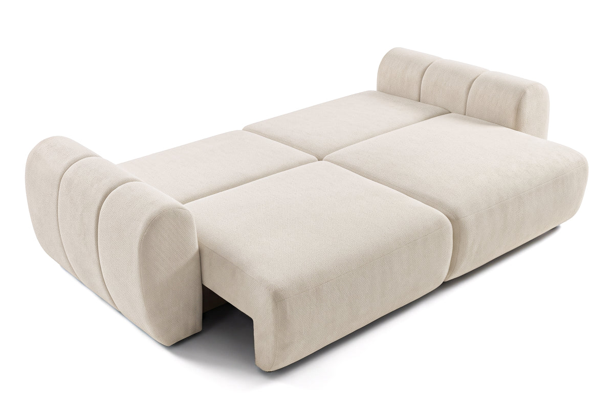 Canapea Extensibilă 3 locuri VERSA, cu 2 lăzi depozitare, 260x110x85 cm, #color_Crem-Loft
