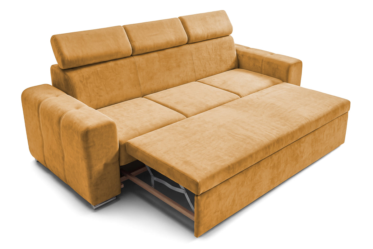 Canapea Extensibila 3 locuri BELLAGIO, cu tetiere, 235x95x85 cm - Prestigehome.ro - Canapea 3 Locuri - Prestige - #color_Mango-Enjoy