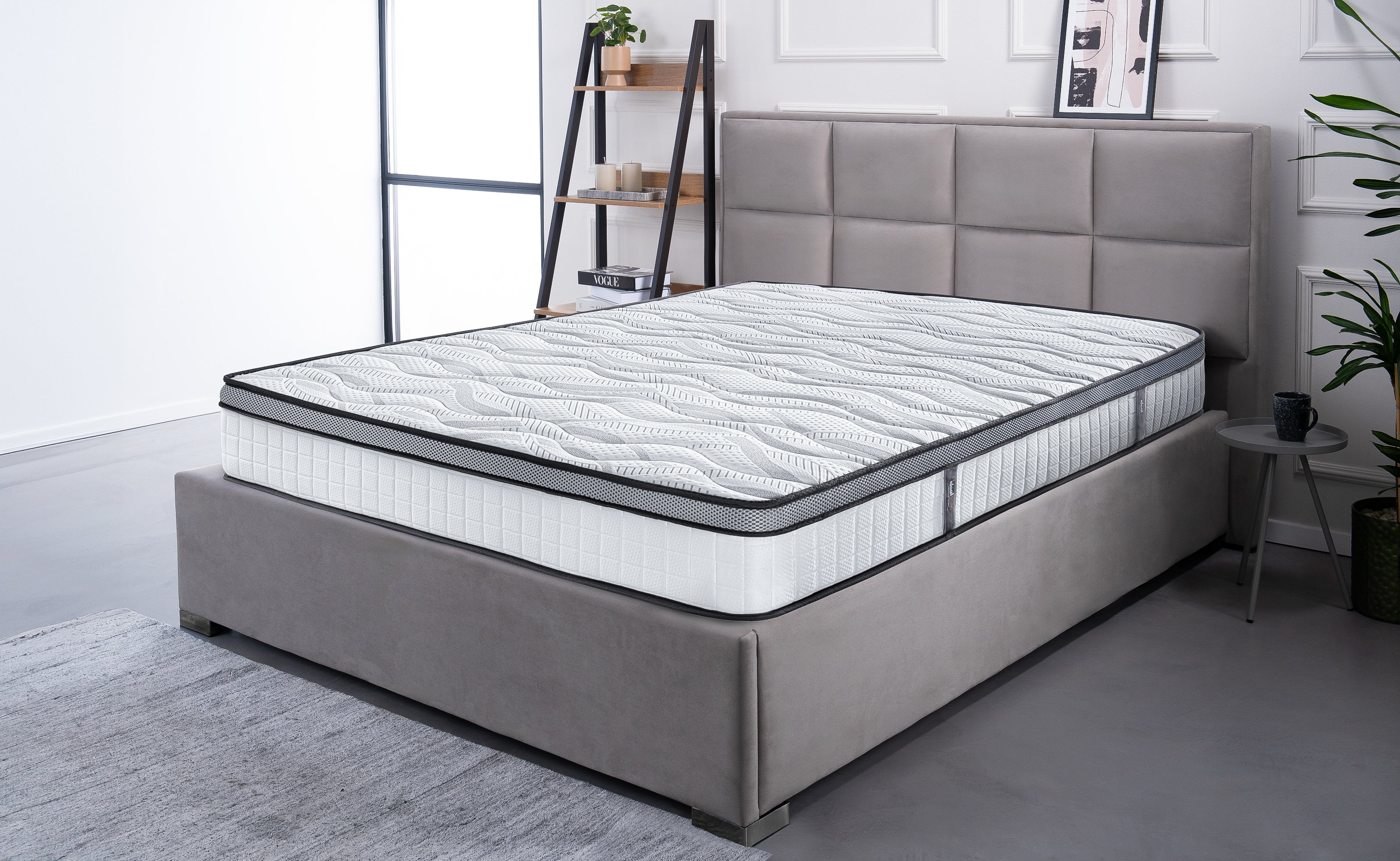 Saltea Ideal Sleep DREAM MEMORY, Arcuri Bonell, spumă poliuretanică fermă, spumă cu memorie, superortopedică, Grosime 26 cm