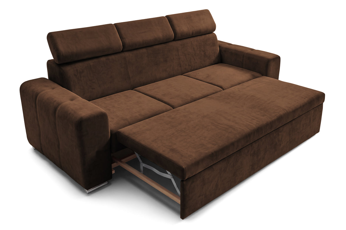 Canapea Extensibila 3 locuri BELLAGIO, cu tetiere, 235x95x85 cm - Prestigehome.ro - Canapea 3 Locuri - Prestige - #color_maro-enjoy