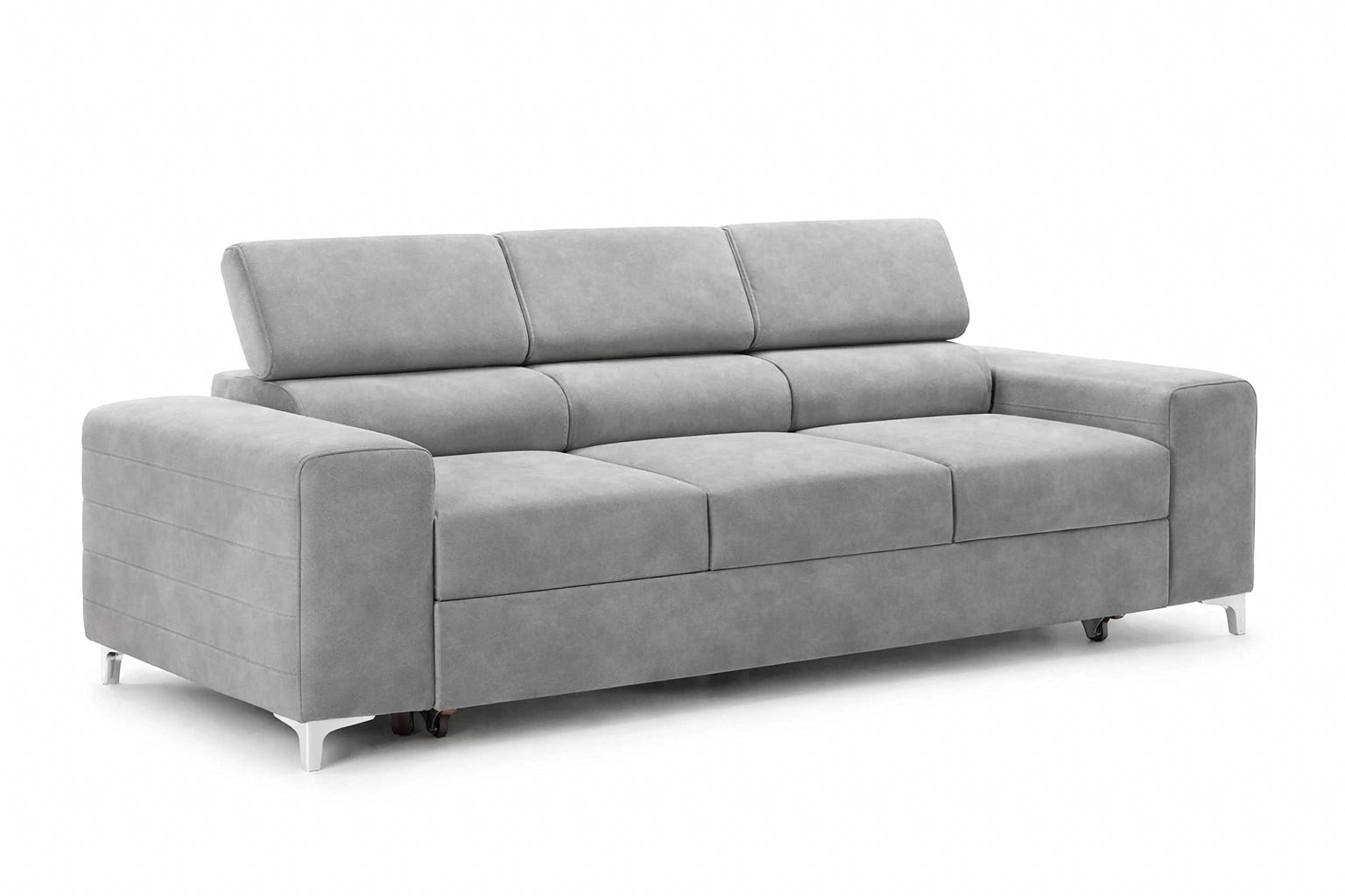 Canapea Extensibilă 3 locuri TIME , cu tetiere reglabile, cu suport lombar, 255x97x94 cm, Gri -Outlet