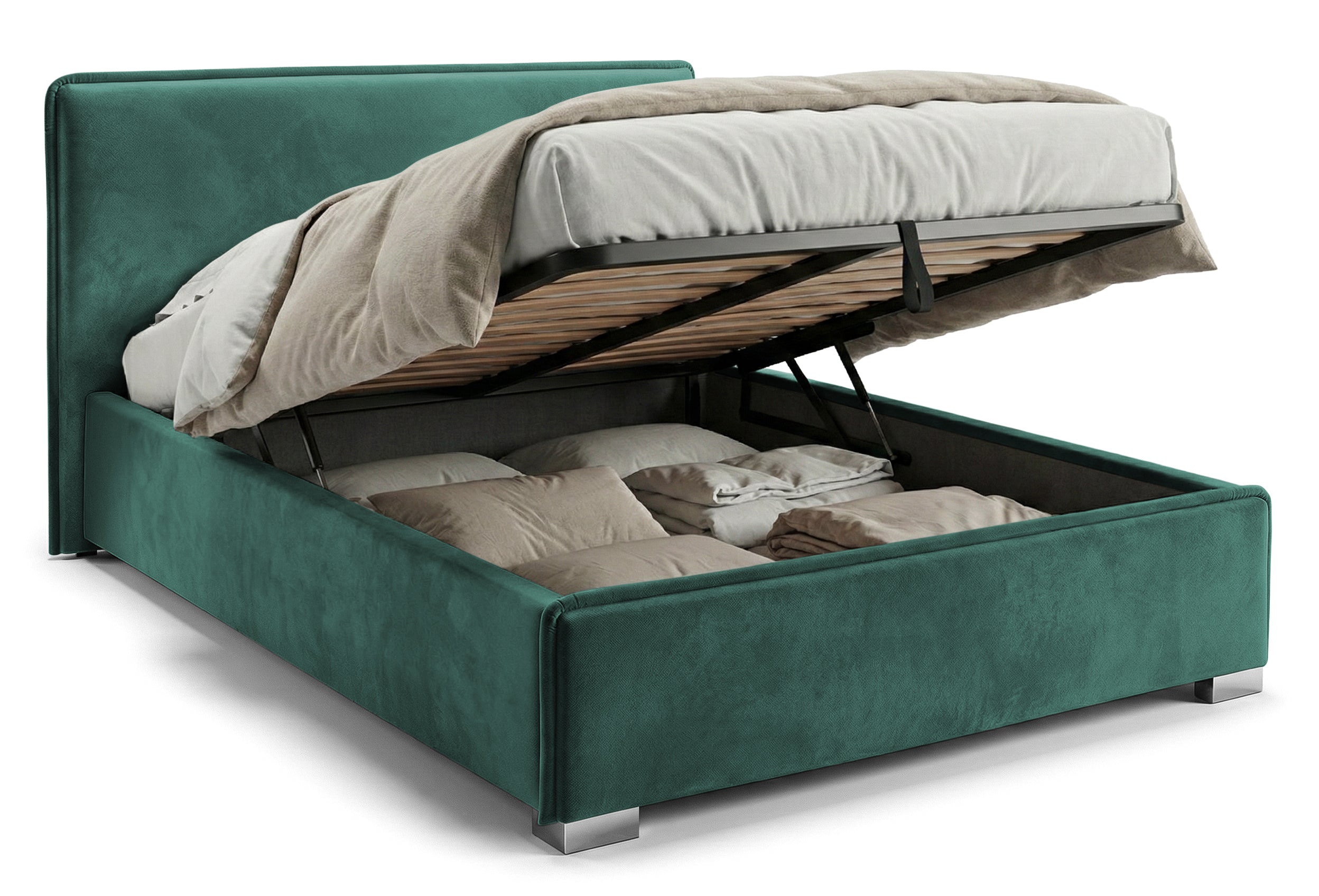 Pat Tapitat Nice, cu Lada Rabatabil, Prestigehome.ro, Prestige, #Color_swing-verde