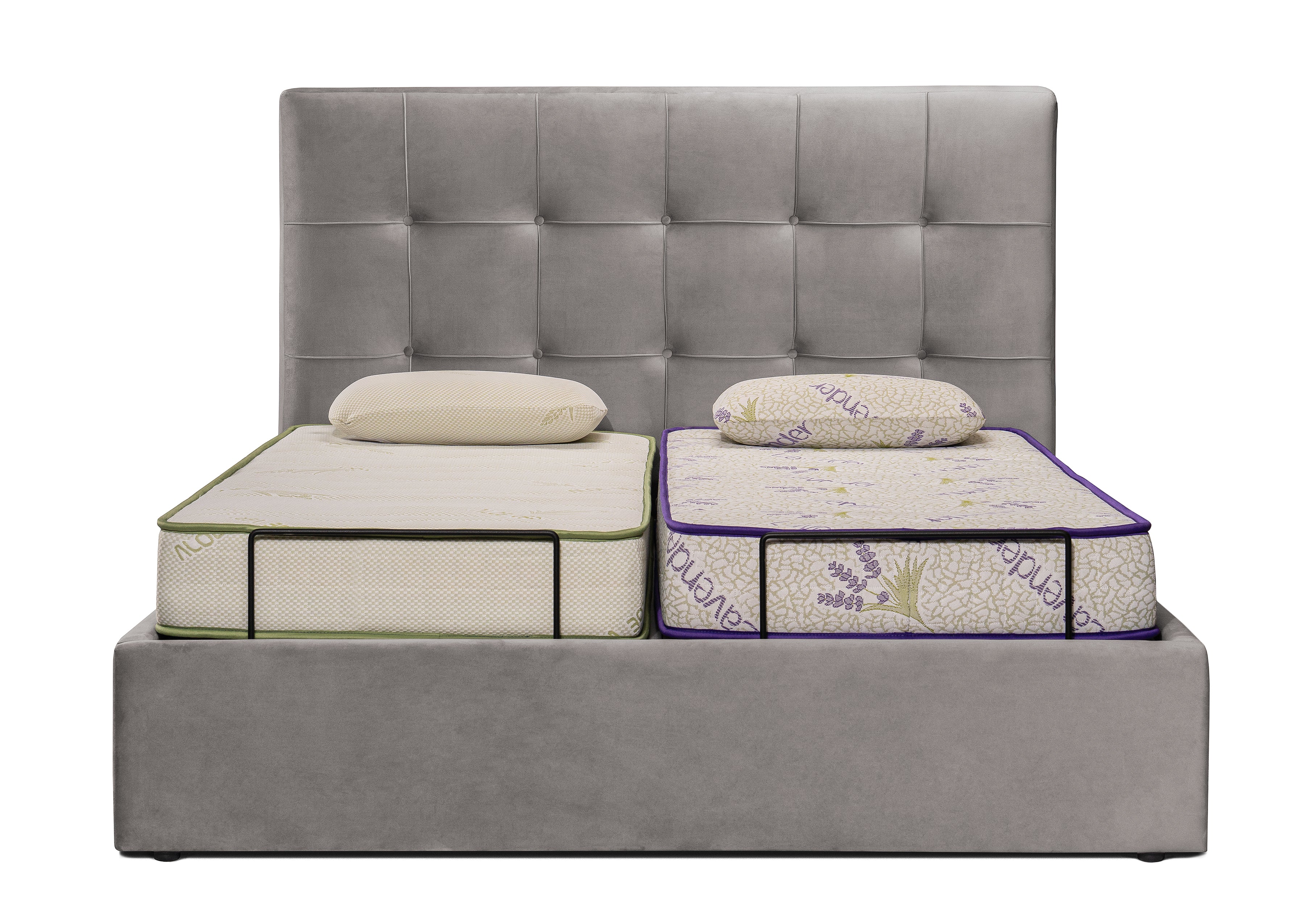 Pat reglabil electric, tapițat, Electra, 160x200, gri deschis - Outlet