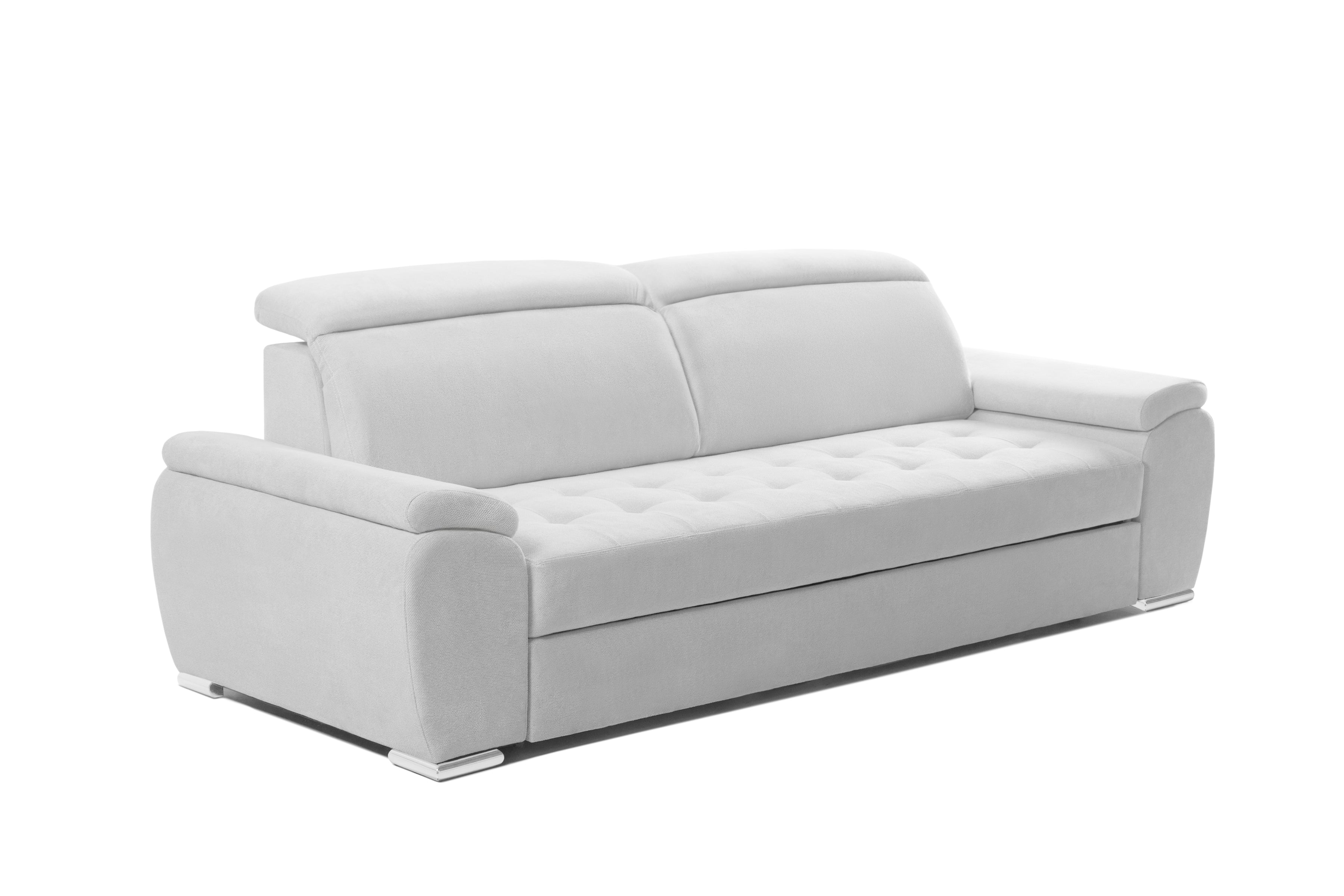 Canapea Extensibila 3 locuri TRENDY, cu tetiere, 245x105x80 cm,  Prestigehome.ro - Canapea 3 Locuri - Prestige - #color_Gri-Argintiu-Memphis