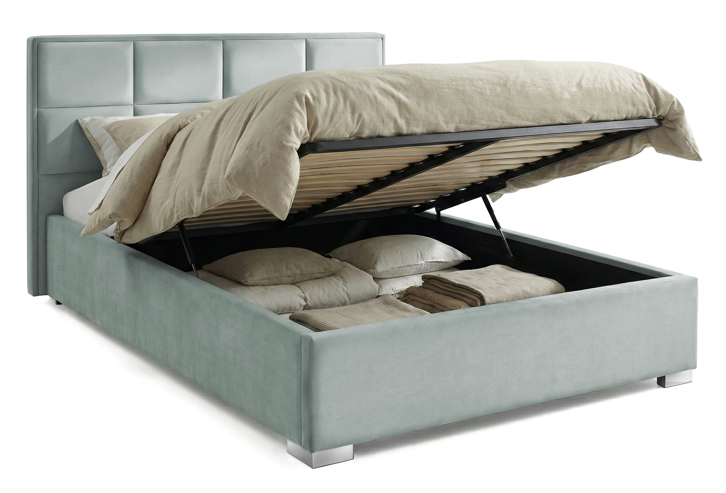 Pat Tapitat Melbourne, cu Lada Rabatabil, Menta, Prestigehome.ro, Prestige, #color_swing-menta
