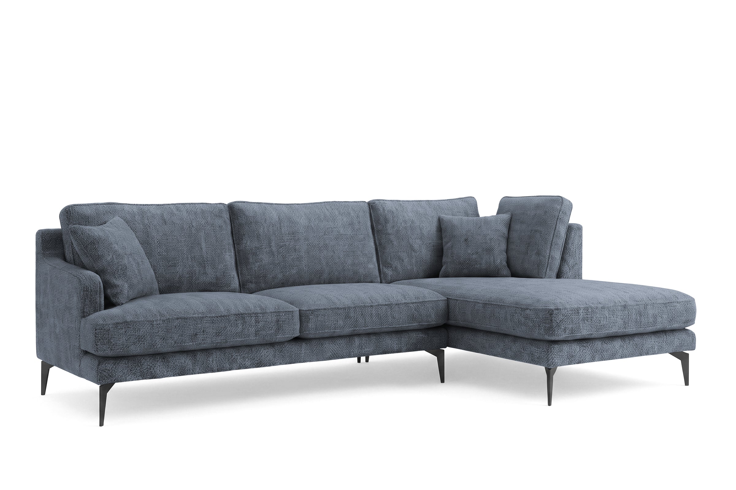 Colțar Fix AZURRO, cu ladă de depozitare, 280x90/180x85 cm - Prestigehome.ro - Colțar - Prestige #color_Albastru-Mystery