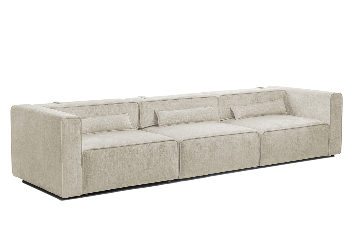 Canapea Extensibilă 4 locuri ZANETTO, cu 3 lăzi depozitare, 340x100x70 cm, #color_Crem-Onyx