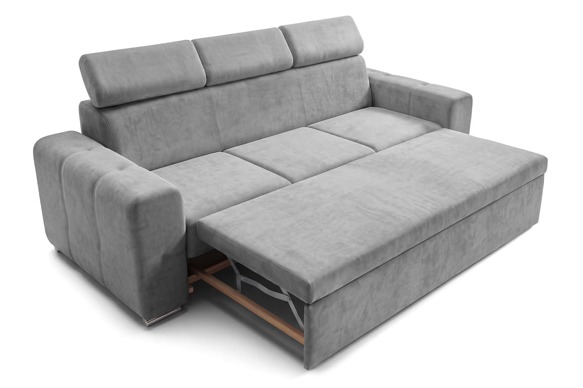 Canapea Extensibila 3 locuri BELLAGIO, cu tetiere, 235x95x85 cm - Prestigehome.ro - Canapea 3 Locuri - Prestige - #color_Gri-Deschis-Enjoy