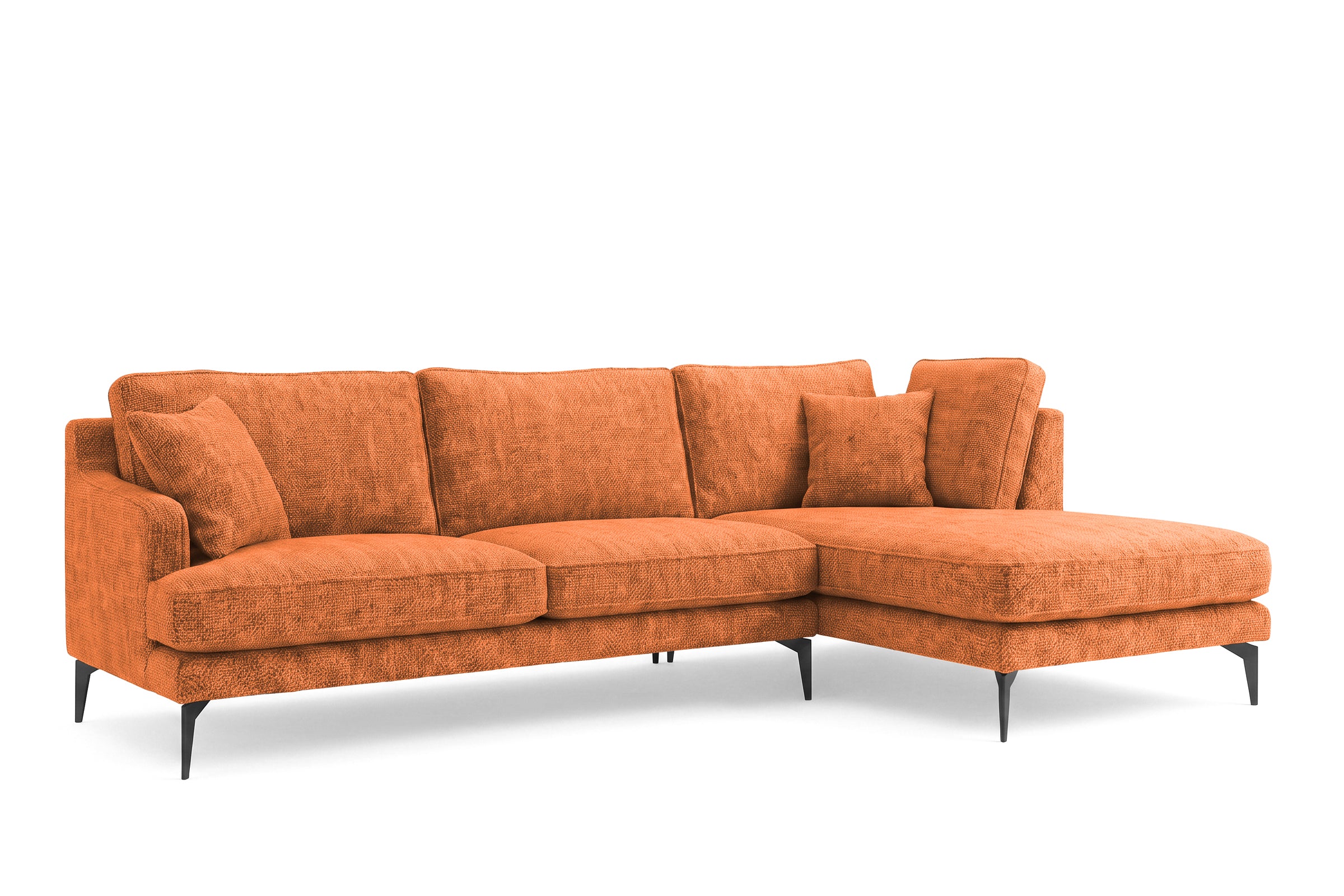 Colțar Fix AZURRO, cu ladă de depozitare, 280x90/180x85 cm - Prestigehome.ro - Colțar - Prestige #color_Portocaliu-Mystery