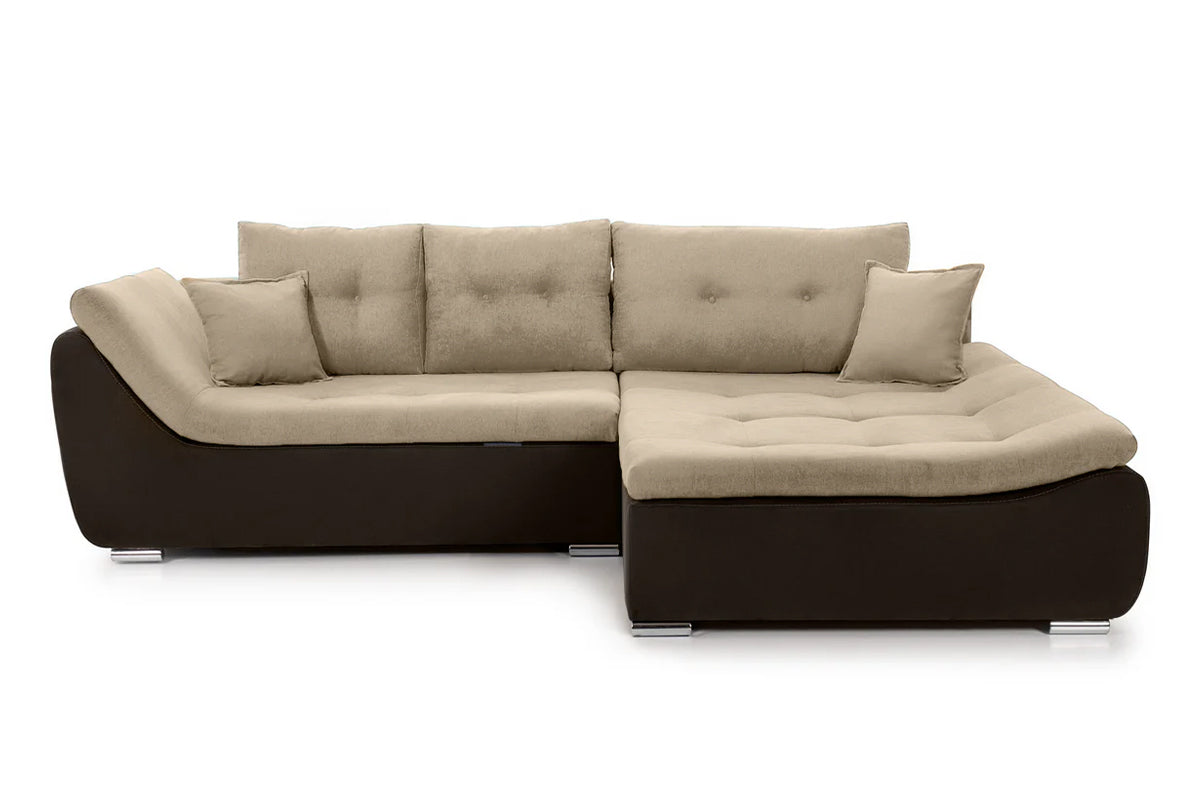 Coltar Extensibil pe dreapta LORENZO, cu lada de depozitare, 285x180x70 cm,- Prestigehome.ro - Coltare - Prestige - #color_Bej-Cafeniu-Enjoy