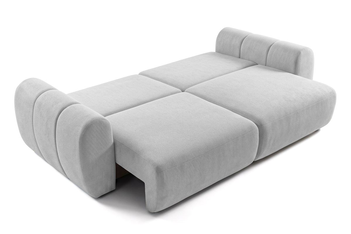 Canapea Extensibilă 3 locuri VERSA, cu 2 lăzi depozitare, 260x110x85 cm, #color_Gri-Deschis-Loft