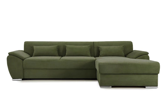 Colțar Extensibil PICASSO, cu ladă de depozitare, variante stânga/dreapta 300x170x80 cm #color_Verde-Enjoy