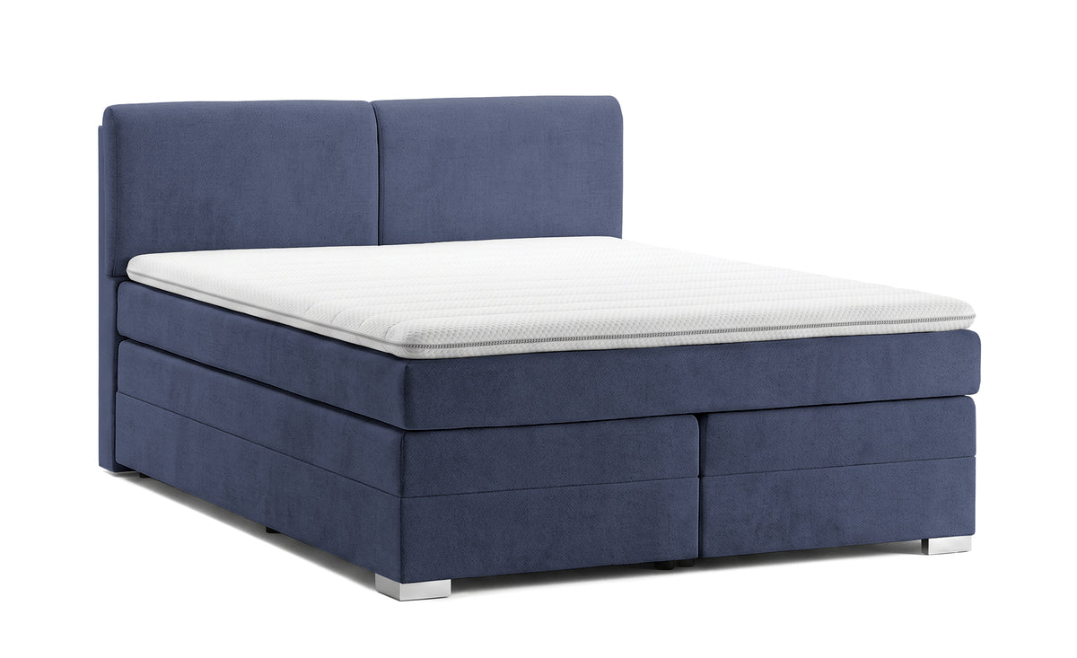 Pat Tapitat Charlotte, cu lada de depozitare, Gri, Prestigehome.ro, Prestige, #Color_Albastru-Inchis-Enjoy