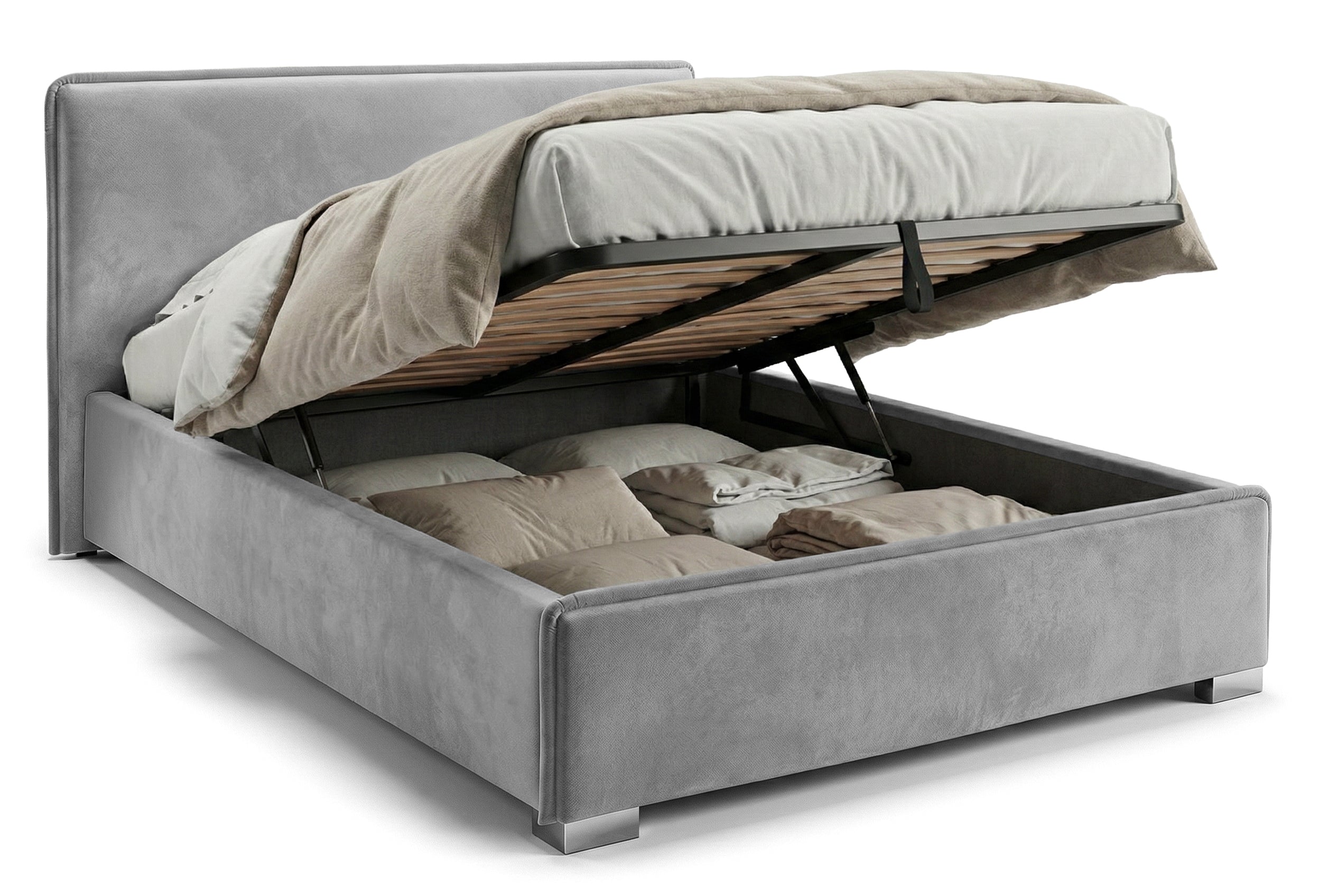 Pat Tapitat Nice, cu Lada Rabatabil, Prestigehome.ro, Prestige, #Color_swing-gri