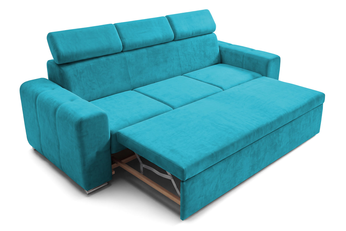 Canapea Extensibila 3 locuri BELLAGIO, cu tetiere, 235x95x85 cm - Prestigehome.ro - Canapea 3 Locuri - Prestige - #color_turcoaz-enjoy