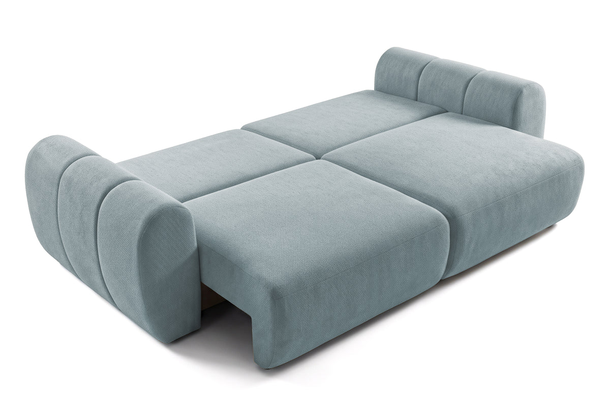 Canapea Extensibilă 3 locuri VERSA, cu 2 lăzi depozitare, 260x110x85 cm, #color_Albastru-Loft