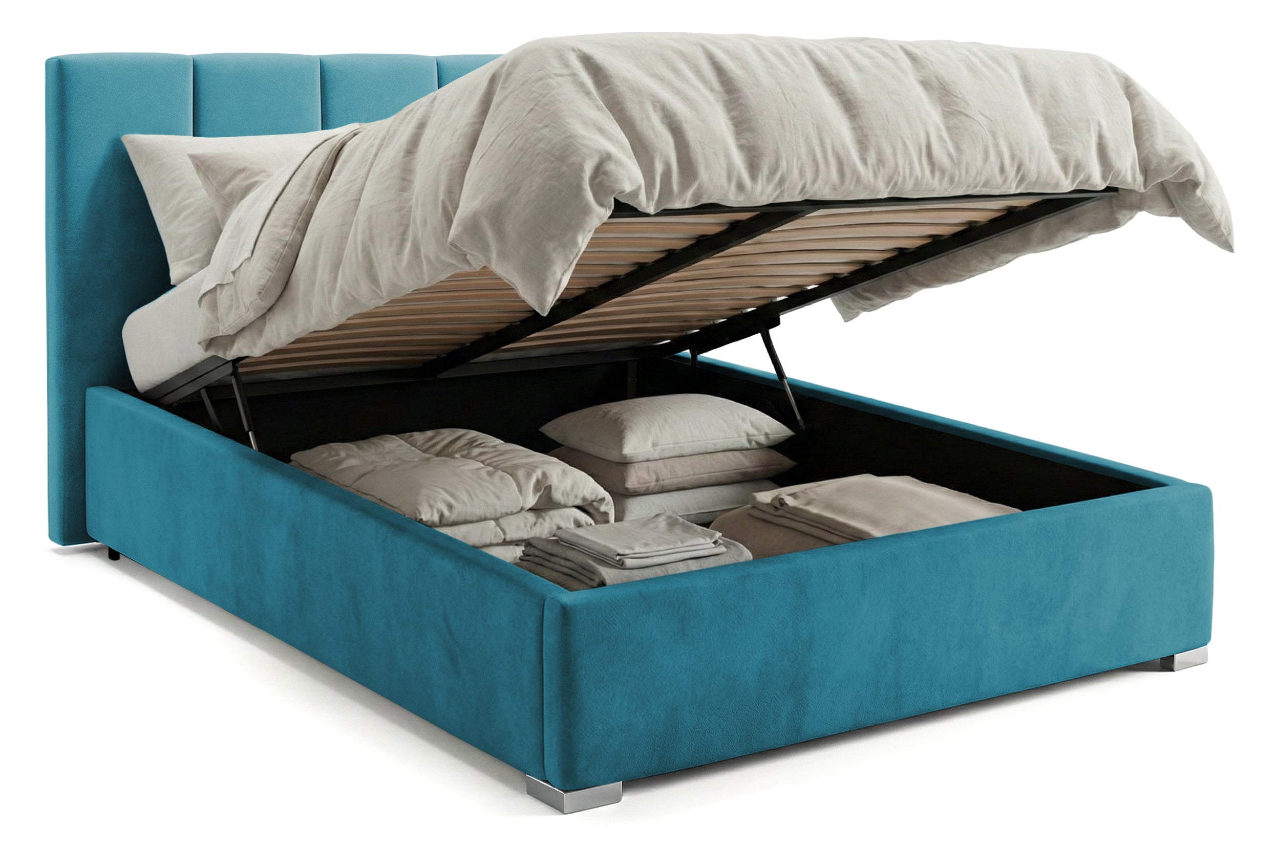 Pat Tapitat Luna, cu Lada Rabatabil, Prestigehome.ro, Prestige, #color_swing-turcoaz