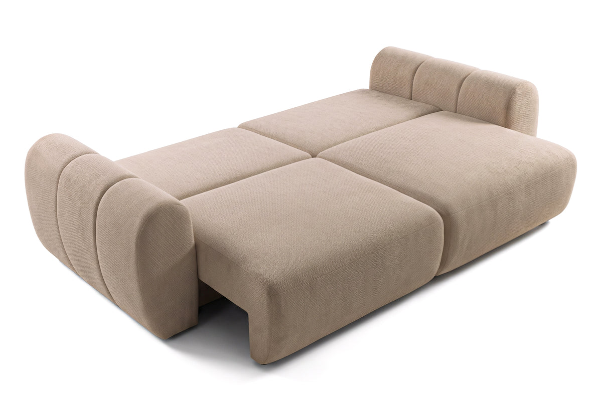 Canapea Extensibilă 3 locuri VERSA, cu 2 lăzi depozitare, 260x110x85 cm, #color_Bej-Loft
