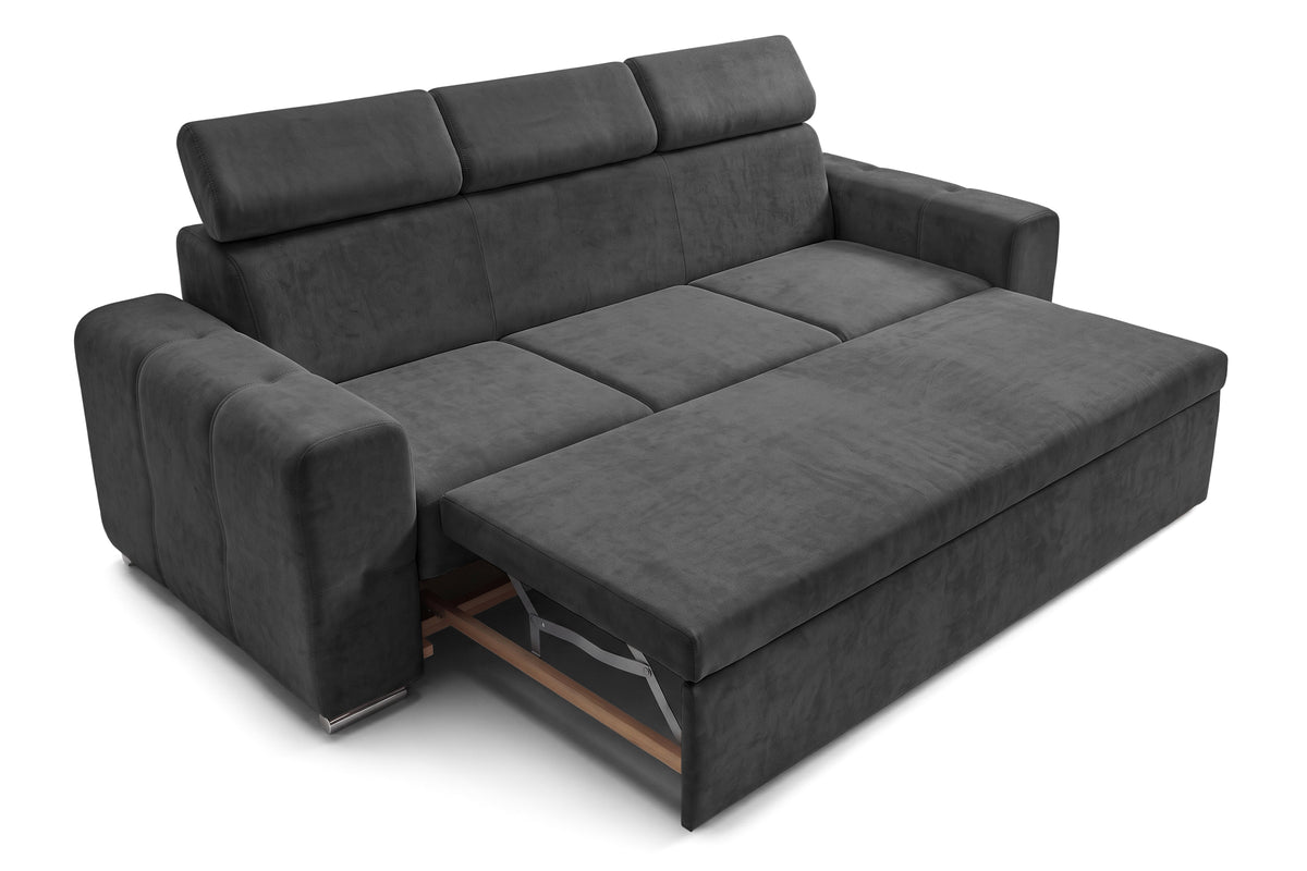 Canapea Extensibila 3 locuri BELLAGIO, cu tetiere, 235x95x85 cm - Prestigehome.ro - Canapea 3 Locuri - Prestige - #color_gri-inchis-enjoy