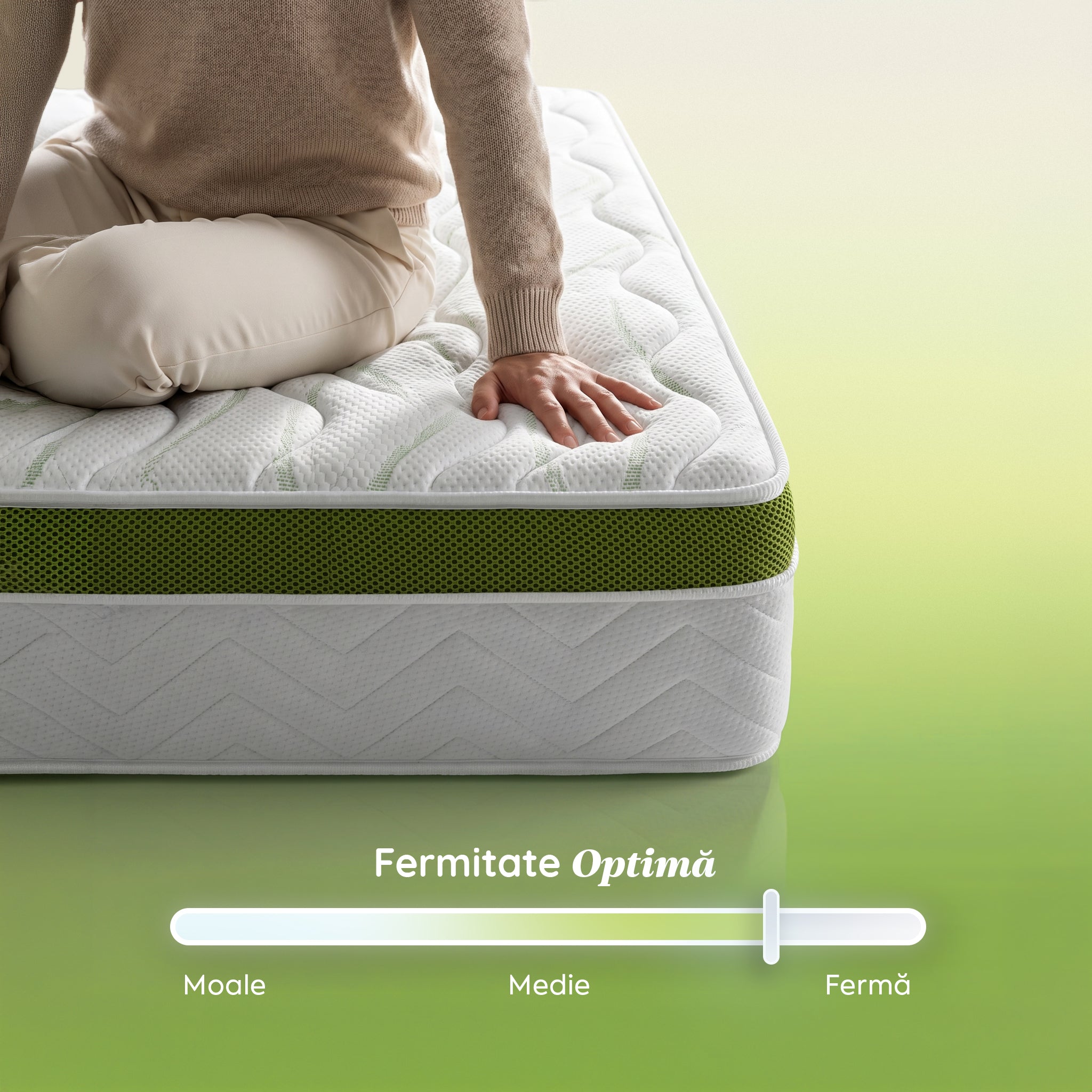 Saltea Ideal Sleep ALOE VERA AIRFLOW MEMORY, Arcuri Bonell, spumă poliuretanică elastică, spumă cu memorie, husă cu aerisire optimă, superortopedică, Grosime 30 cm
