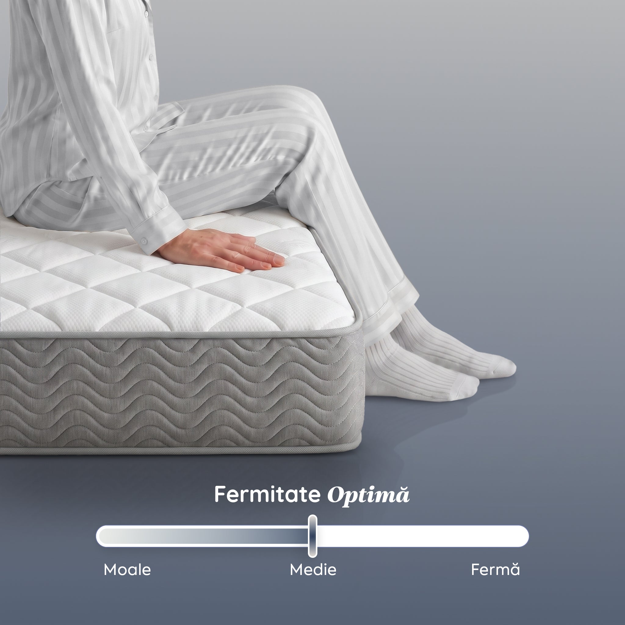  Saltea HYBRID, 7 zone de confort, Arcuri Individuale, husă antibacteriană, superortopedică, Grosime 24 cm - Prestige Home 