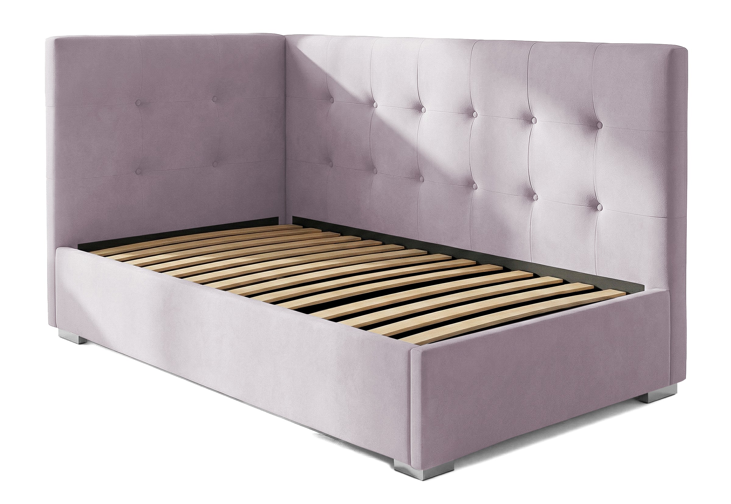 Pat Tapițat Lille de colț, cu somieră rabatabilă și ladă depozitare, #color_Swing-Violet